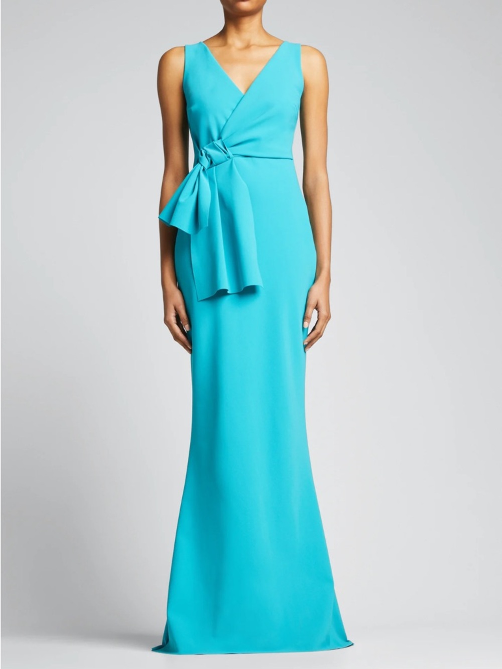 NEW NWT Chiara Boni La Petite Robe Malene Long Maxi Gown Deep Sky Blue